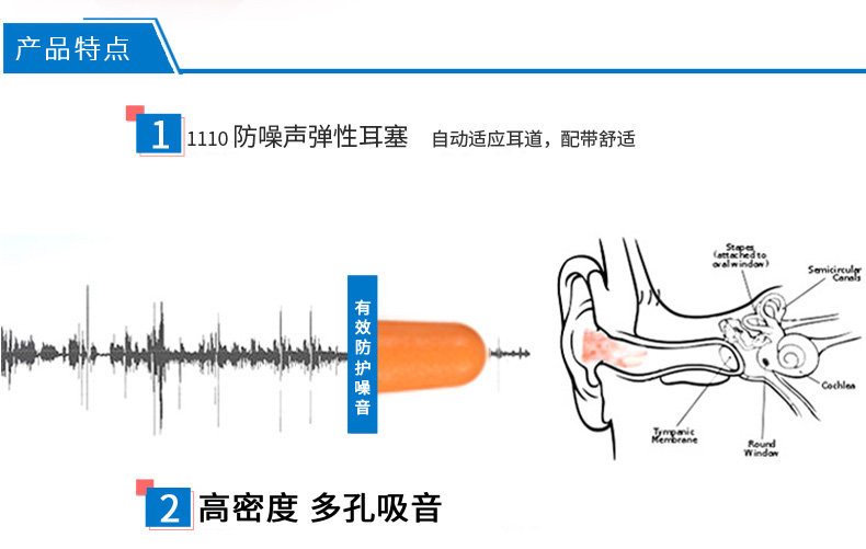 3M耳塞1100降噪耳塞子弹型